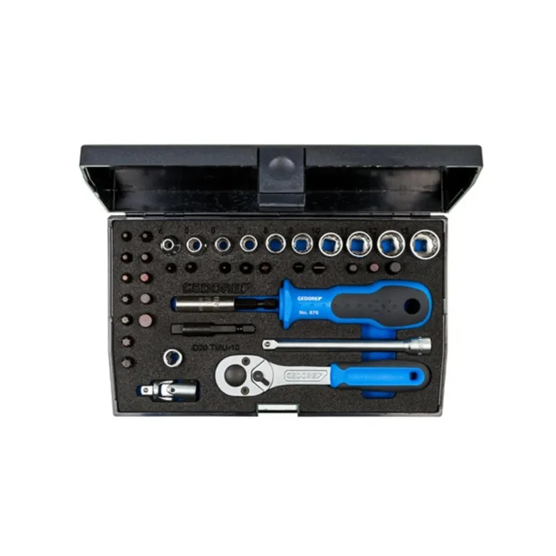 Gedore 40-Piece 1/4 in Hexagon Short Chrome Vanadium Steel Socket Set D 20 TMU-10