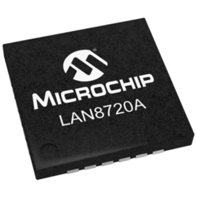 Microchip 24-Pin QFN Transceiver IC 3.3V 100 Mbps RMII Full Duplex/Half Duplex LAN8720AI-CP