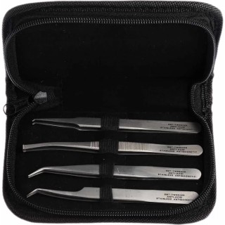 RS PRO 120mm Stainless Steel ESD Safe Tweezer Set 663-055