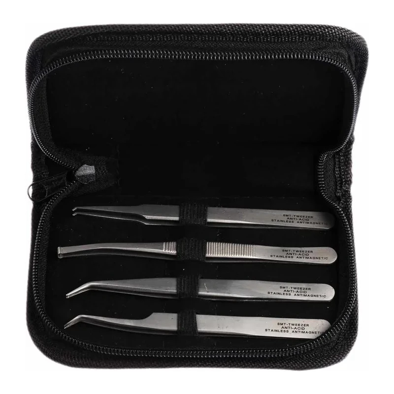 RS PRO 120mm Stainless Steel ESD Safe Tweezer Set 663-055