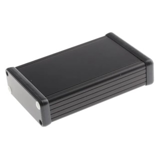 Hammond 1455 Series Aluminium Enclosure Black Lid 120 mm x 78 mm x 27 mm IP54 