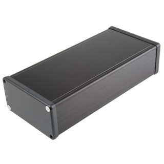 Hammond Black Aluminium Enclosure with Black Lid IP54 53 mm x 220 mm x 103 mm 