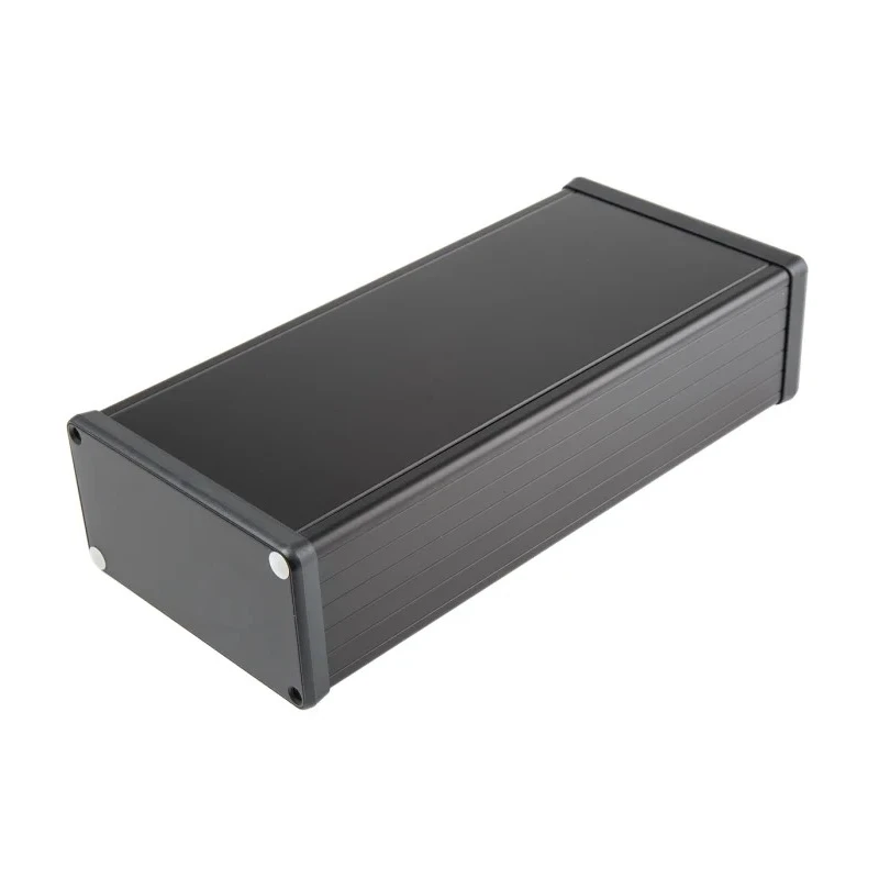Hammond Black Aluminium Enclosure with Black Lid IP54 53 mm x 220 mm x 103 mm 