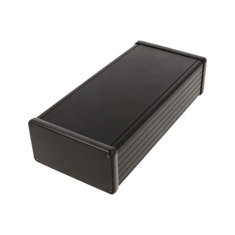 Hammond Black Aluminium Enclosure with Black Lid IP54 53 mm x 220 mm x 103 mm 