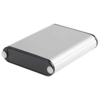 Hammond 1455 Series Aluminium Enclosure with Silver Body and Black Lid, IP54, 19 mm x 81 mm x 72 mm 1455B802