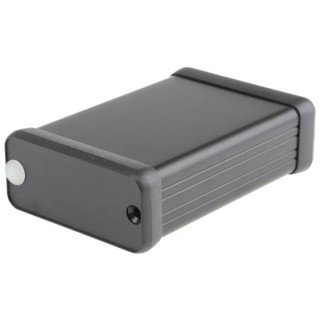 Hammond 1455 Series Aluminium Enclosure with Black Lid, IP54, 23 mm x 80 mm x 54 mm 1455C802BK