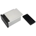 Hammond 1455 Series Aluminium Enclosure IP54 Silver Black Lid 53 mm x 120 mm x 103 mm 1455N1202