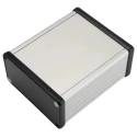 Hammond 1455 Series Aluminium Enclosure IP54 Silver Black Lid 53 mm x 120 mm x 103 mm 1455N1202