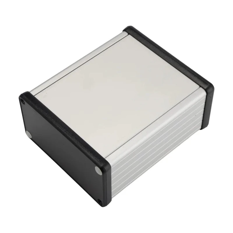 Hammond 1455 Series Aluminium Enclosure IP54 Silver Black Lid 53 mm x 120 mm x 103 mm 1455N1202