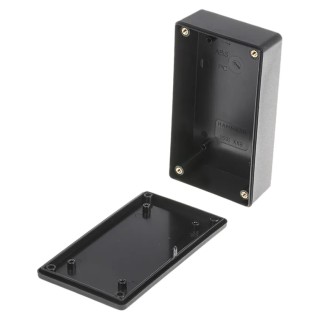 Hammond 1591 Series Black Black Lid Flame Retardant ABS Enclosure IP54, 28 mm x 113 mm x 63 mm 