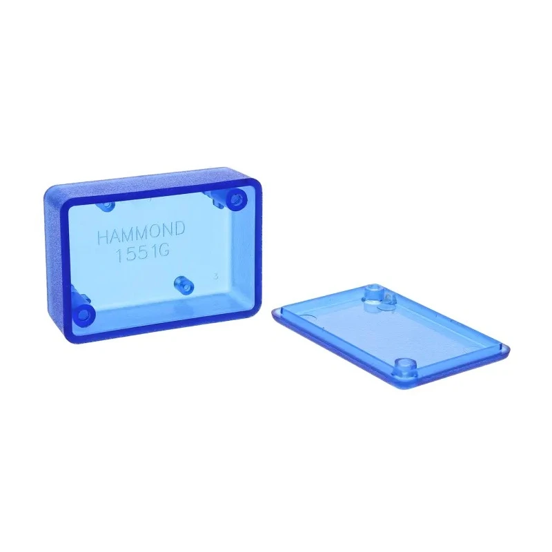 Hammond 1551 Series Blue Blue Lid ABS Enclosure IP54 20mm x 50mm x 35mm 1551GTBU