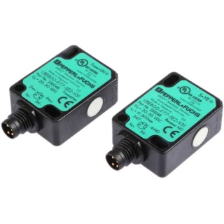 Pepperl + Fuchs Block Ultrasonic Proximity Sensor M8 x 1 Thread 800 mm Detection 200mA PNP Output 30V DC UBE800-F77-SE2-V31
