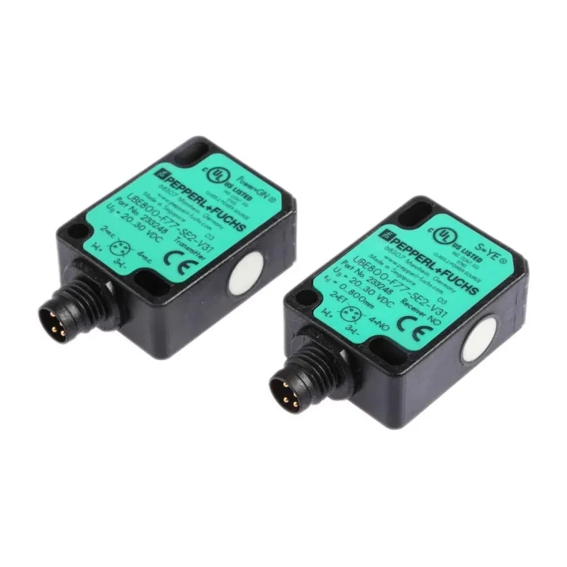 Pepperl + Fuchs Block Ultrasonic Proximity Sensor M8 x 1 Thread 800 mm Detection 200mA PNP Output 30V DC UBE800-F77-SE2-V31