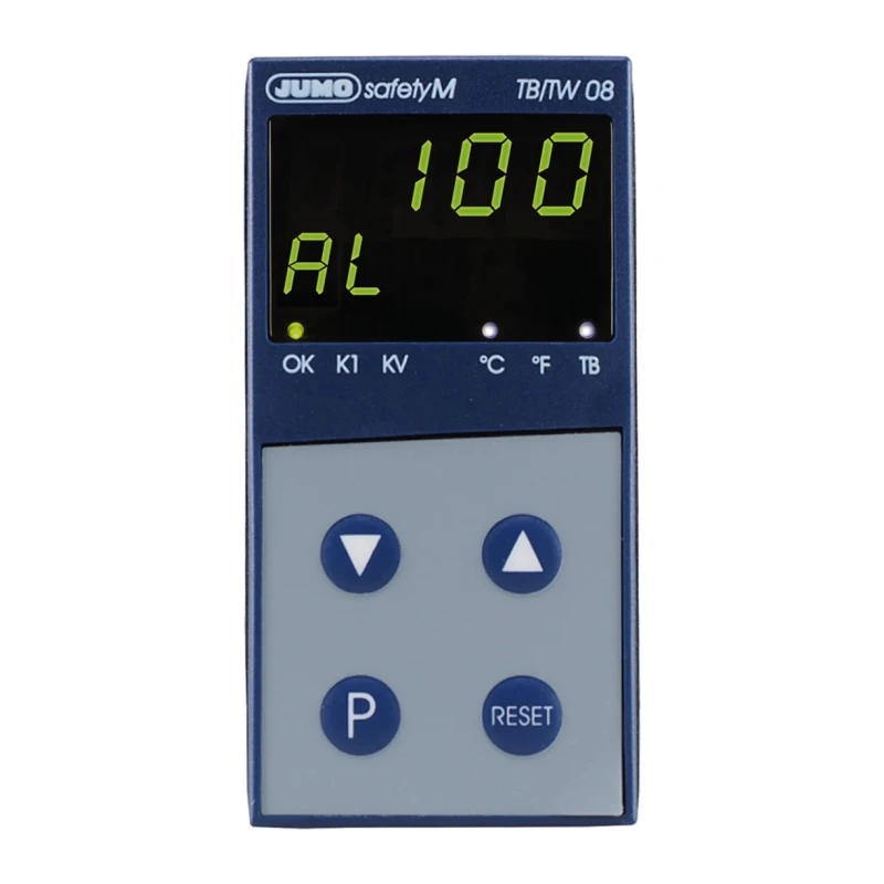 Jumo TB/TW 08 Panel Temperature Limiter 1 Input 2 Output 2 Relay 240V ac/dc On-Off 701170/8-0153-1001-25/000