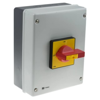 RS PRO 4-Pole Panel Mount Isolator Switch, IP54, 125A, 75 kW IP54