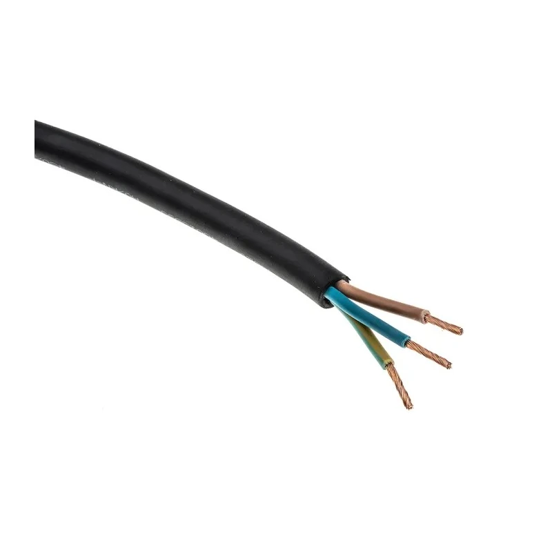 RS PRO Rubber Insulated Flexible 3 Core Power Cable Black 4mm² 450/750V 60°C 50m H07RN-F 773-9058
