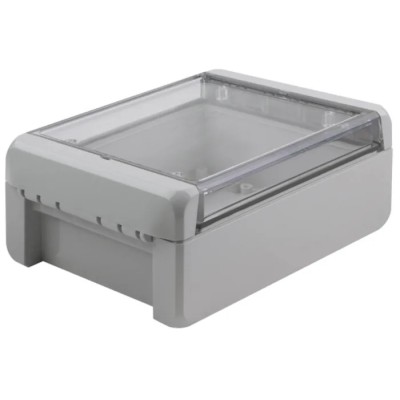 Bopla Bocube Series Polycarbonate General Purpose Enclosure Light Grey Transparent Lid, IP66 96023225 B 141306 PC-V0-G-7035