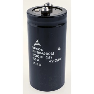 TDK Aluminium Capacitor 0.1F 63V DC Cylindrical Can Screw Mount B41560A8100M600