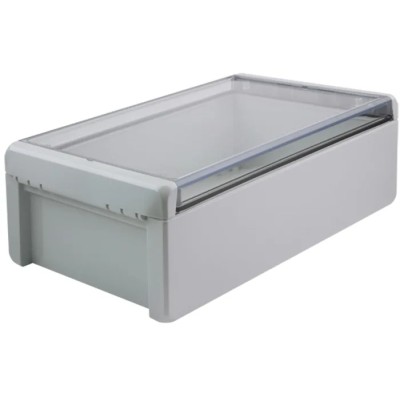 Bopla Bocube Series Light Grey Transparent Lid Polycarbonate Enclosure IP68 IP66 IK07 90 mm x 96026335 B 261709 PC-V0-G-7035