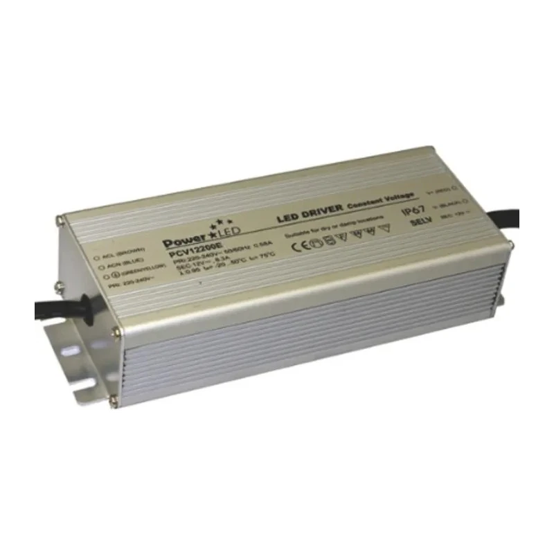 PowerLED IP65 5 Output Constant Voltage LED Driver, 24V, 200W, 6.3A, AC-DC Enclosed 