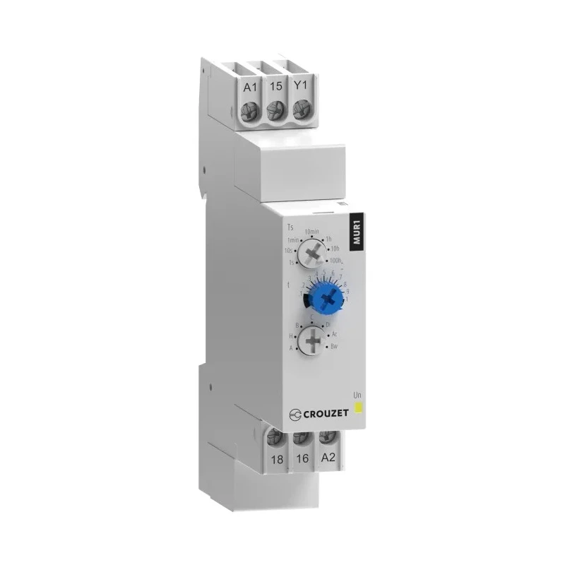Crouzet DIN Rail Multifunction Timer Relay 1-Contact SPDT Switch 24 V dc 240 V ac 0.1 s to 100 h 88827105