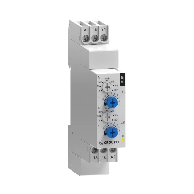 Crouzet DIN Rail Timer Relay 1-Contact 24 V dc 240 V ac 0.1 s to 100 h 1-Function SPDT 88827155