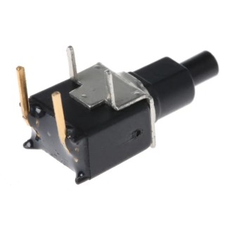 APEM TP Series Push Button Switch Momentary PCB Mount SPST Black Cylinder Actuator TP33W0080