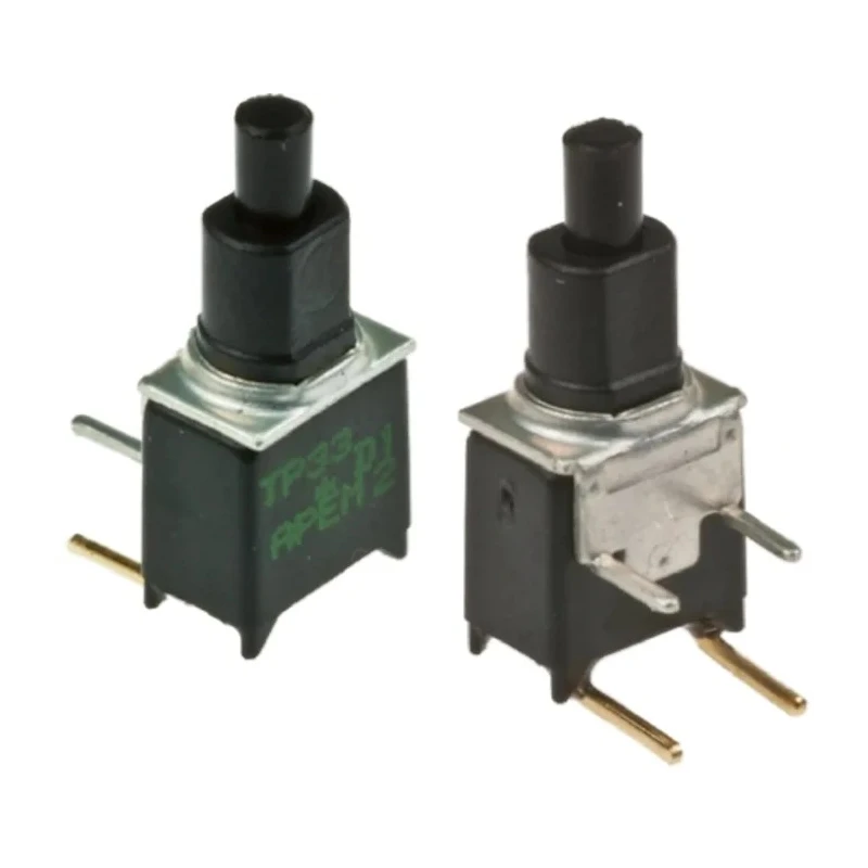 APEM TP Series Push Button Switch Momentary PCB Mount SPST Black Cylinder Actuator TP33W0080