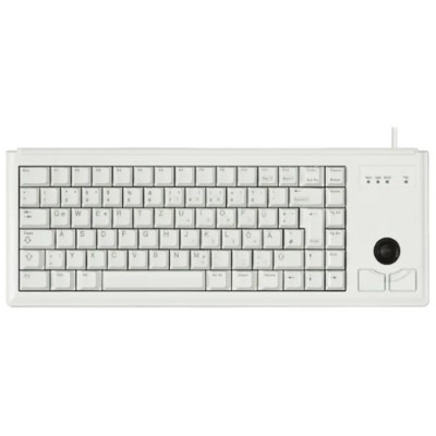 Cherry Wired USB Compact Trackball Keyboard, QWERTZ Layout, Grey, Industrial Grade, USB Connection G84-4400LUBDE-0