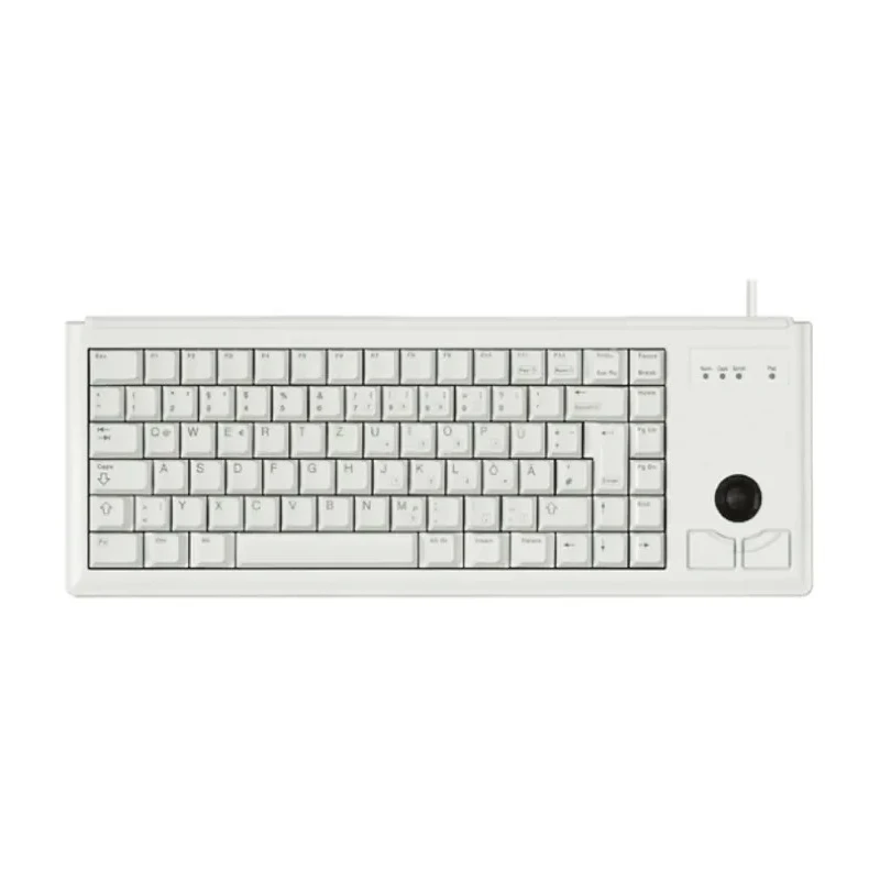 Cherry Wired USB Compact Trackball Keyboard, QWERTZ Layout, Grey, Industrial Grade, USB Connection G84-4400LUBDE-0