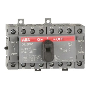 ABB 4-Pole DIN Rail Isolator Switch, IP20, 25A, 9 kW, Series OT OT25F4C 1SCA104877R1001