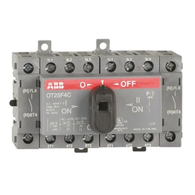 ABB 4-Pole DIN Rail Isolator Switch, IP20, 25A, 9 kW, Series OT OT25F4C 1SCA104877R1001