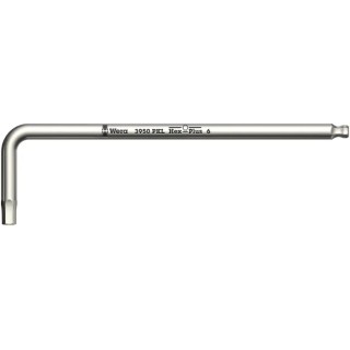 Wera L Metric Hex Key Stainless Steel 10 mm Hex Size, Long Arm, Hexagonal Ball End 05022709001