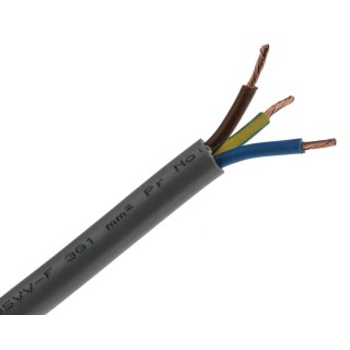 RS PRO 3 Core Grey Polyvinyl Chloride Power Cable 1 mm² 70 °C 100 m 300 V, 500 V 775-5889