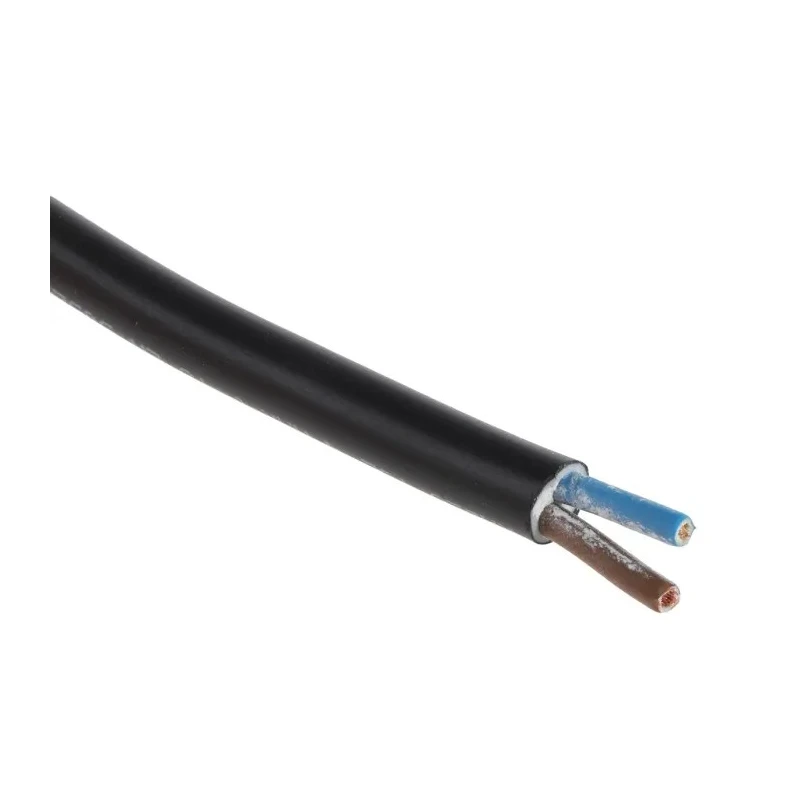 RS PRO 2 Core Power Cable, Black 1.5mm² 70 °C, 100 m Polyvinyl Chloride 775-6104