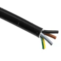 RS PRO 4 Core Power Cable 1.5mm² Black PVC Jacket 70°C 100m 300, 500V 775-6157