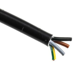 RS PRO 4 Core Power Cable 1.5mm² Black PVC Jacket 70°C 100m 300, 500V 775-6157