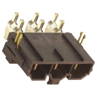 Hirose Mini-Fit Sr Series Right Angle Through Hole PCB Header, 5 Contacts, 10 mm Pitch, 1 Row, Shrouded 42820-5213