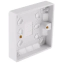 MK Electric RS PRO 1 Gang Urea Formaldehyde Back Box, BS Standard, IP20 Rating, Surface Mount, 86.6mm x 86.6mm x 775-8103