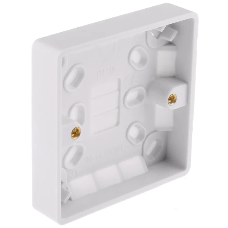MK Electric RS PRO 1 Gang Urea Formaldehyde Back Box, BS Standard, IP20 Rating, Surface Mount, 86.6mm x 86.6mm x 775-8103