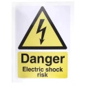 RS PRO Vinyl Safety Label Danger Electric Shock Risk Text 200 mm x 150 mm 776-0995
