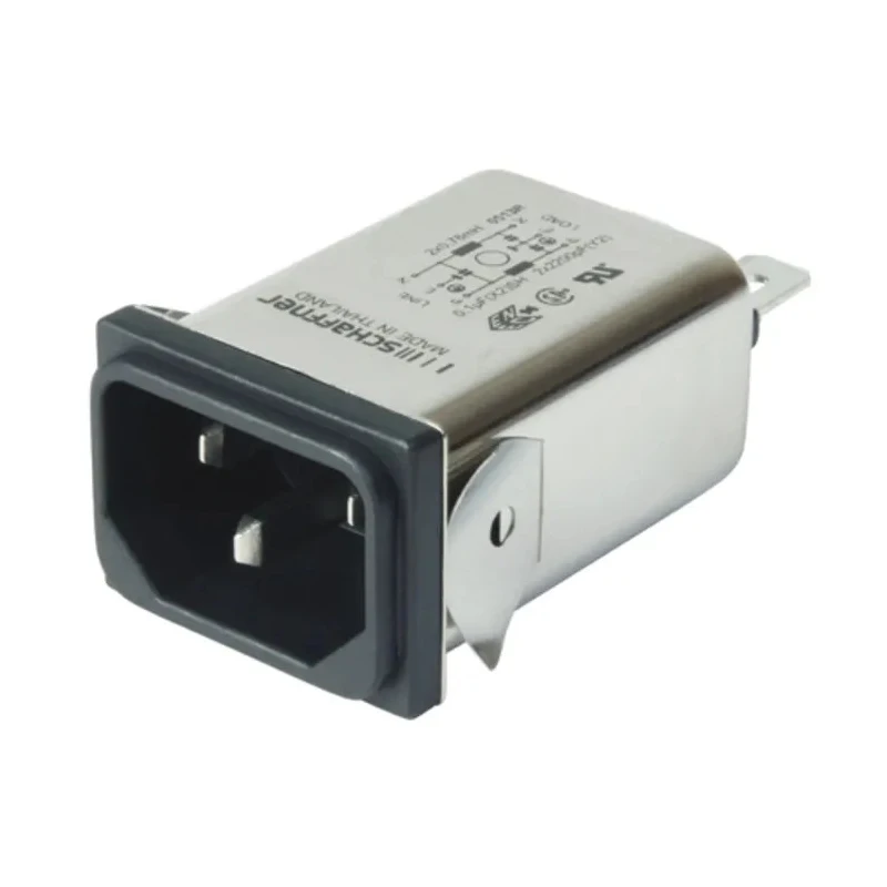 Schaffner 250V AC 15A Snap-in IEC Filter Male Faston FN9222S-15-06