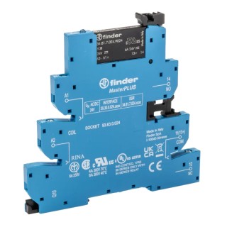 Finder Solid State Interface Relay 400V AC DIN Rail Screw Mount 6A Load Current 26.4V AC/DC Control Voltage 39.30.0.024.9024