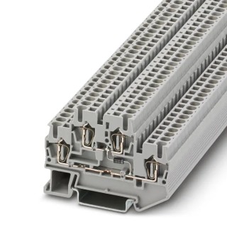 Phoenix Contact Grey Feed Through 2-Level DIN Rail Terminal Block 0.08mm² to 4mm² Cable CSA 26A Current 500V STTB 3031555