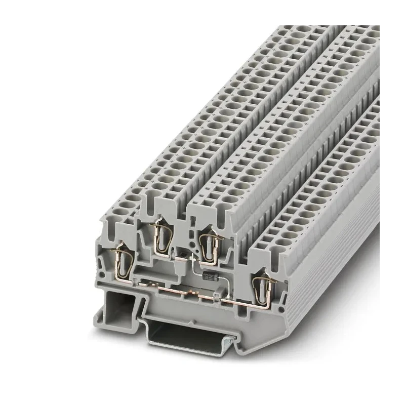 Phoenix Contact Grey Feed Through 2-Level DIN Rail Terminal Block 0.08mm² to 4mm² Cable CSA 26A Current 500V STTB 3031555