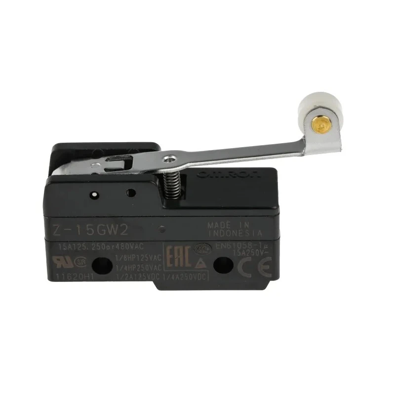 Omron Z Series Roller Lever Limit Switch, SPDT, IP00, Thermosetting Resin Housing, 500V ac, 15A 