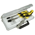 Stanley 3 Piece Carbon Steel Wood Chisel Set Forged Chrome-Carbon Blades Soft-Grip CAB Handle 2-16-883