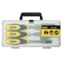 Stanley 3 Piece Carbon Steel Wood Chisel Set Forged Chrome-Carbon Blades Soft-Grip CAB Handle 2-16-883