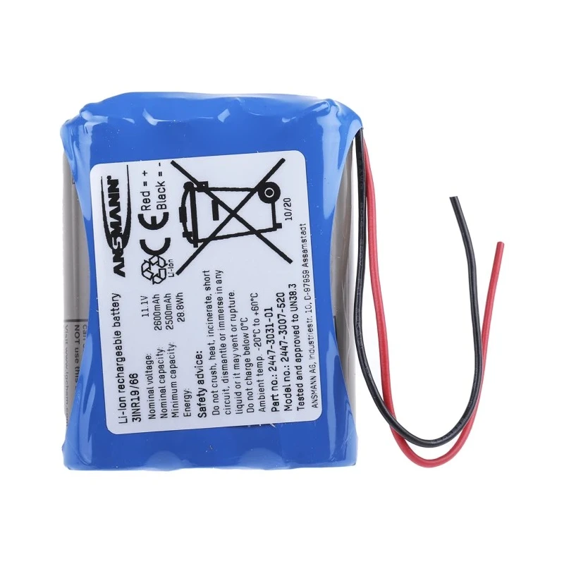 Ansmann Lithium-ion Rechargeable Battery Pack 10.8 V 2600 mAh Wire Terminal 2447-3007