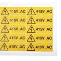RS PRO Black Yellow Vinyl Safety Label 415V AC Text 20 mm x 60 mm 776-0942